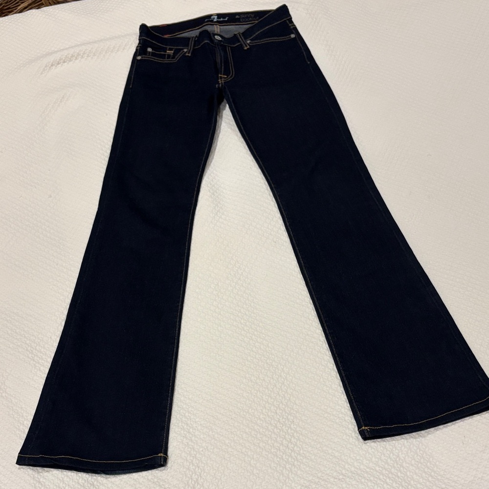 7 For All Mankind Dark Blue Flare Jeans